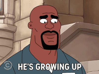 Man With Beard Growing Up GIF