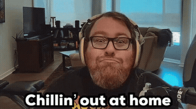 Man With Beard Headphones And Glasses Saying Chillin Out GIF