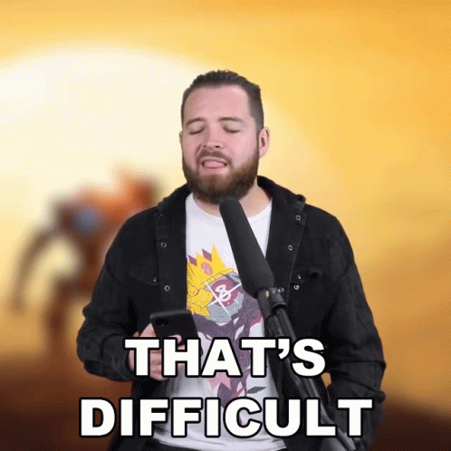 Man With Beard Holding Cellphone Says That's Difficult GIF