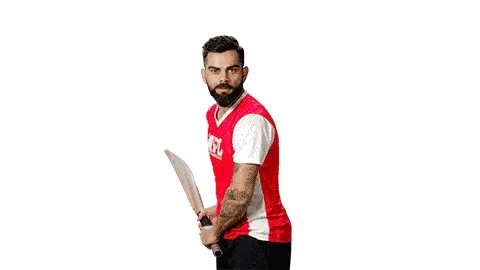Man With Beard Holding Cricket Bat Sticker