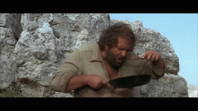 Man With Beard Holding Frying Pan GIF