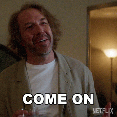Man With Beard Holding Glass Of Water Says Come On GIF