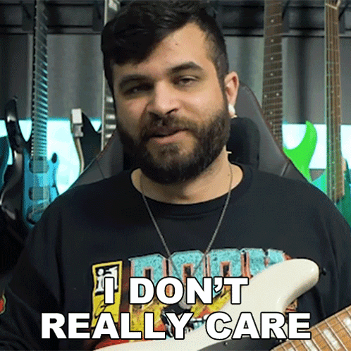 Man With Beard Holding Guitar I Don't Really Care GIF