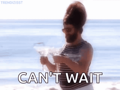 Man With Beard Holding Martini GIF