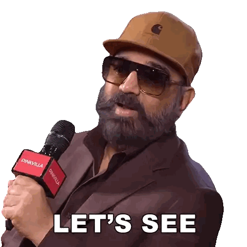 Man With Beard Holding Microphone Saying Lets See Sticker