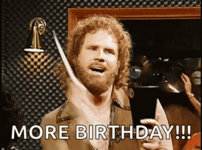 Man With Beard Holding Microphone Saying More Birthday GIF