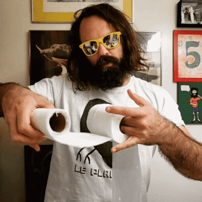 Man With Beard Holding Toilet Paper GIF