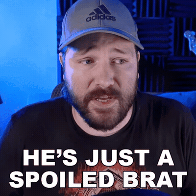 Man With Beard In Adidas Hat Says He's Just A Spoiled Brat GIF