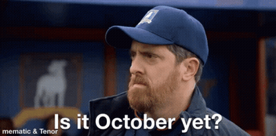 Man With Beard In Baseball Cap Asking If October Is Still October GIF