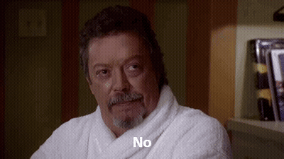 Man With Beard In Bathrobe Saying No GIF