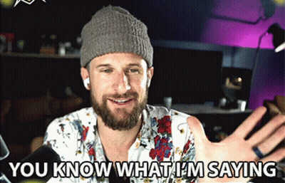 Man With Beard In Beanie And Floral Shirt Saying You Know What I'm Saying GIF