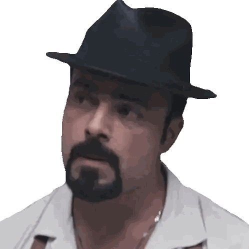 Man With Beard In Black Fedora Sticker