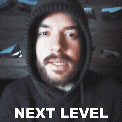 Man With Beard In Black Hoodie Saying Next Level GIF