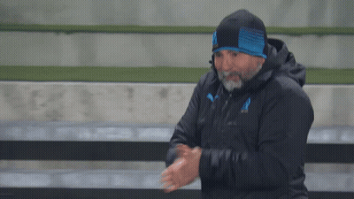 Man With Beard In Black Jacket And Blue Hat GIF