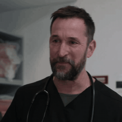 Man With Beard In Black Scrub And Stethoscope GIF
