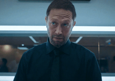 Man With Beard In Black Shirt And Tie GIF