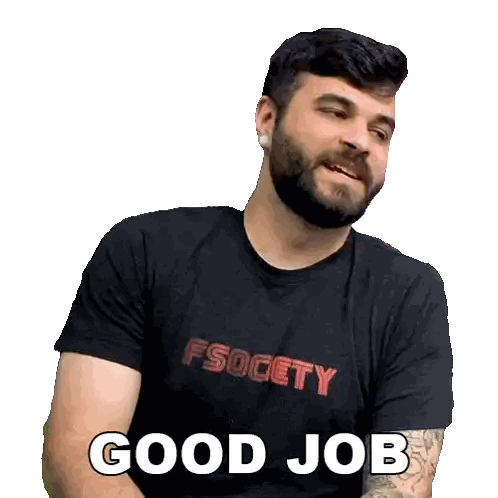 Man With Beard In Black Shirt Saying Fsociety Sticker