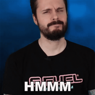 Man With Beard In Black Shirt Saying Fuel Hmmmm GIF