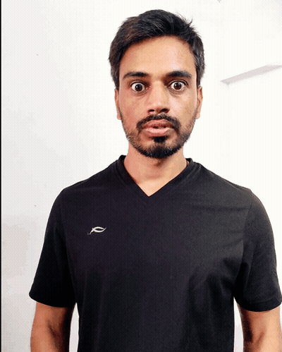 Man With Beard In Black T-Shirt With Letter A GIF