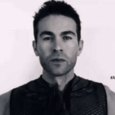 Man With Beard In Black Tank Top And Tie GIF