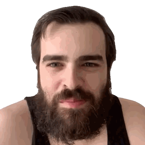 Man With Beard In Black Tank Top Sticker