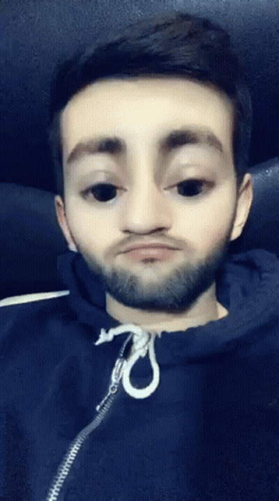 Man With Beard In Blue Hoodie GIF