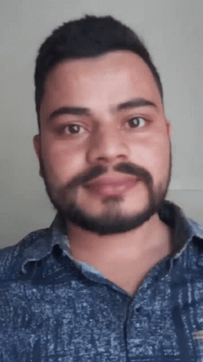 Man With Beard In Blue Shirt GIF