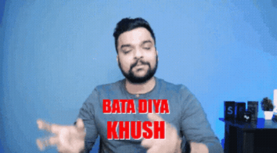 Man With Beard In Blue Shirt Saying Bata Diya Khush GIF