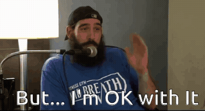Man With Beard In Blue Shirt Saying Breath GIF