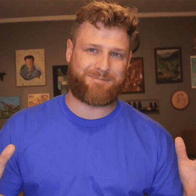 Man With Beard In Blue Shirt Saying L-O-L GIF