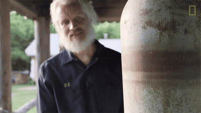 Man With Beard In Blue Shirt Saying OX GIF