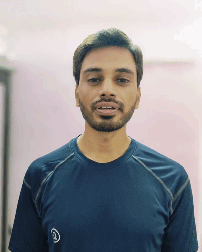 Man With Beard In Blue Shirt With A GIF