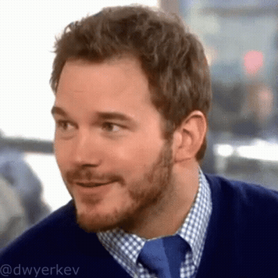 Man With Beard In Blue Sweater And Tie GIF