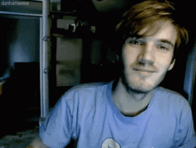 Man With Beard In Blue T-Shirt Smiling GIF