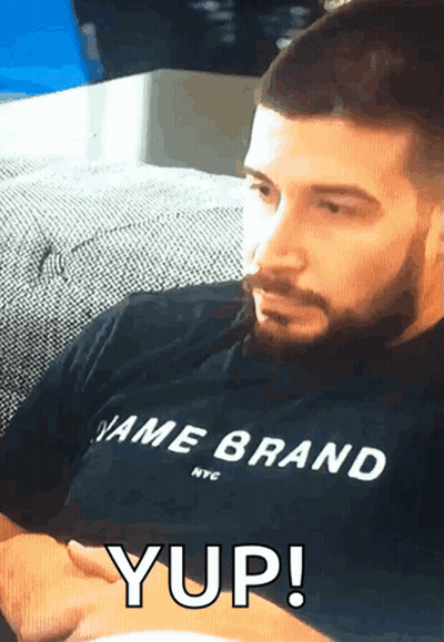 Man With Beard In Brand Shirt GIF