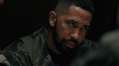 Man With Beard In Camouflage Shirt GIF