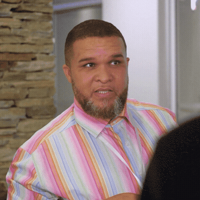 Man With Beard In Colorful Shirt GIF
