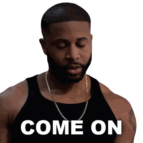 Man With Beard In Come On Tank Top Sticker
