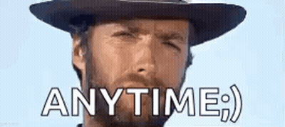 Man With Beard In Cowboy Hat Saying Anytime GIF