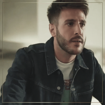 Man With Beard In Denim Jacket And New York T-Shirt GIF