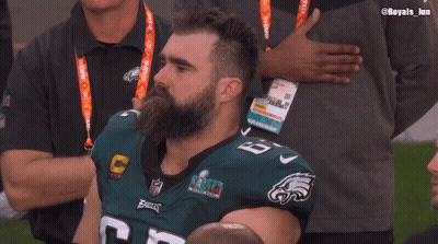 Man With Beard In Eagles Jersey GIF