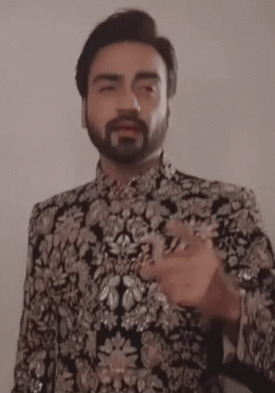 Man With Beard In Floral Jacket GIF