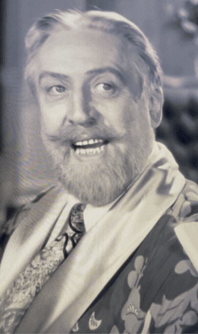 Man With Beard In Floral Robe And Tie GIF