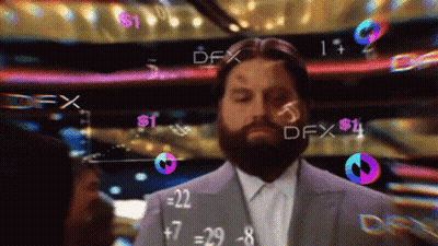 Man With Beard In Front Of DFX Screen GIF