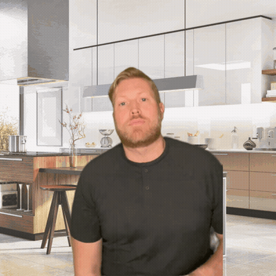 Man With Beard In Front Of Kitchen GIF