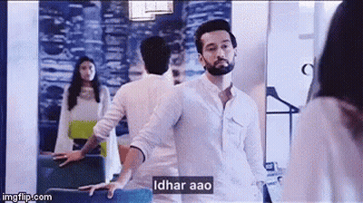 Man With Beard In Front Of Mirror GIF