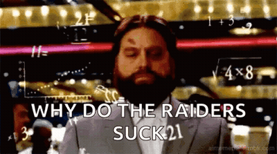 Man With Beard In Front Of Screen Saying Why Do The Raiders Suck GIF