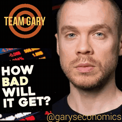 Man With Beard In Front Of Team Gary Logo GIF