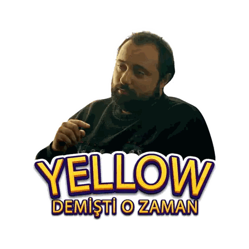 Man With Beard In Front Of Yellow Sign Sticker