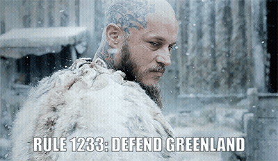 Man With Beard in Fur Coat Rule 1233 Defend Greenland
